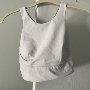 Lululemon WunderTrain Longline Bra, Medium Support, C/D, White, SIZE 6